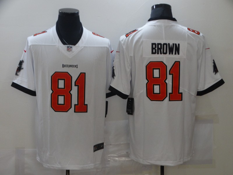Men's Tampa Bay Buccaneers Antonio Brown #81 White Jersey